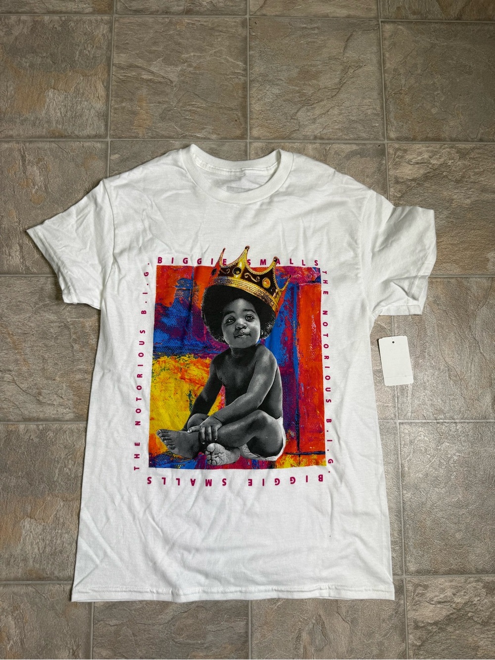 The Notorious BIG Graphic Tshirt Mens Size Small White Rap Hip Hop Music NWT